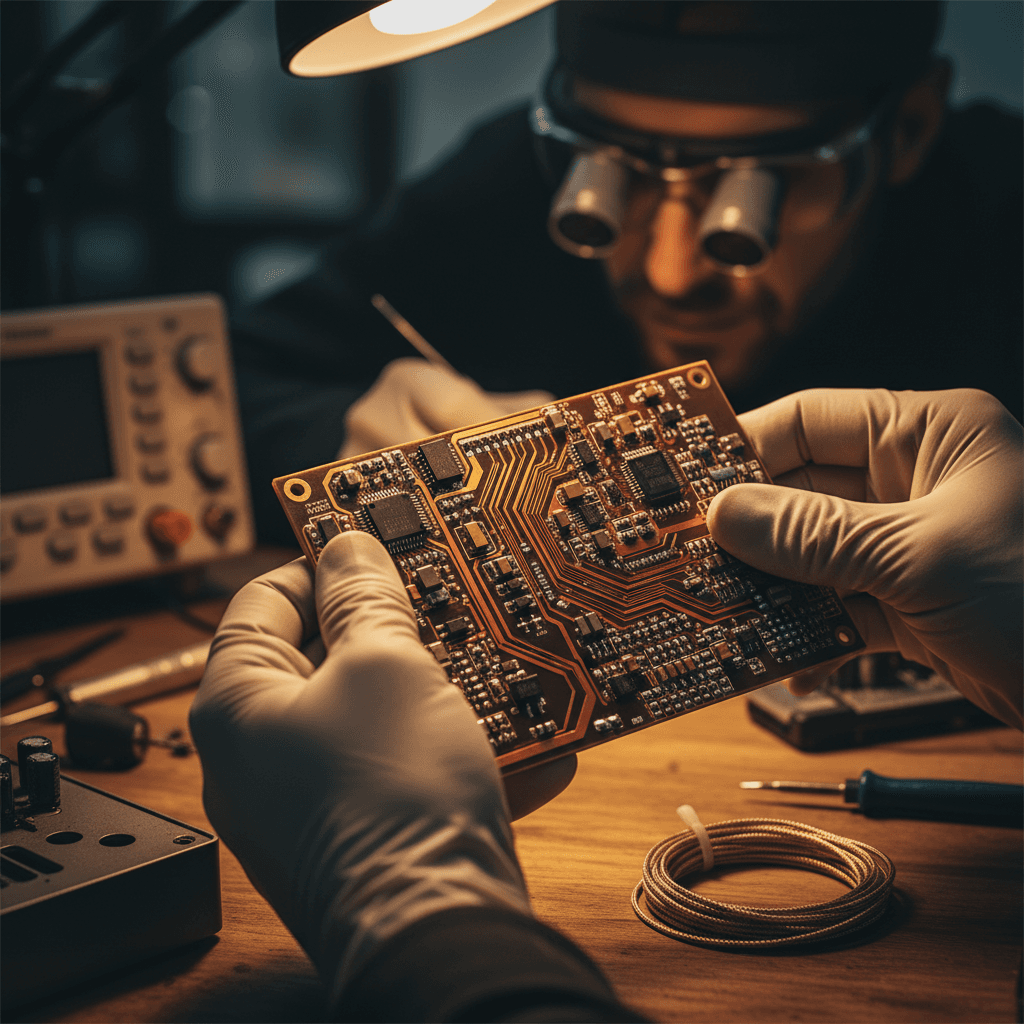 Electrical engineering expertise examining PCB circuit design